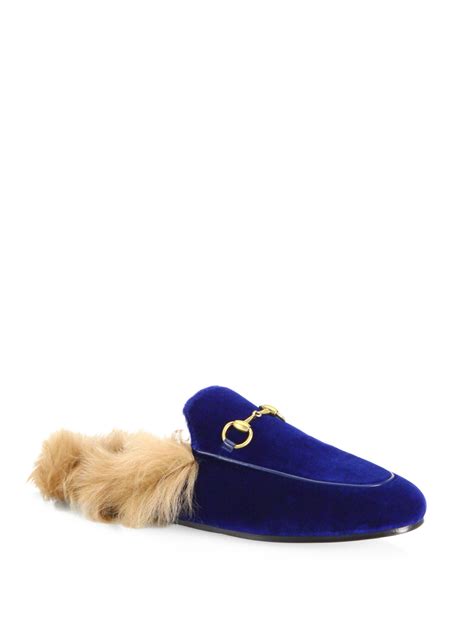 gucci princetown fur velvet|gucci mules.